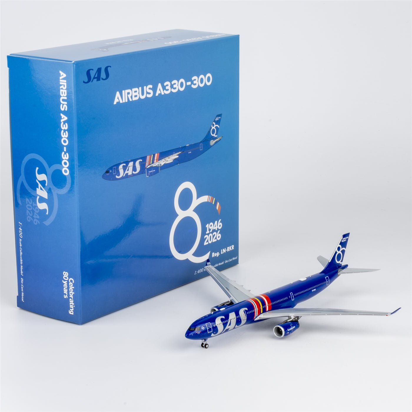 1/400 SAS Scandinavian Airlines Airbus A330-300 LN-RKR "Celebrating 80 Years" NG62088 - cover